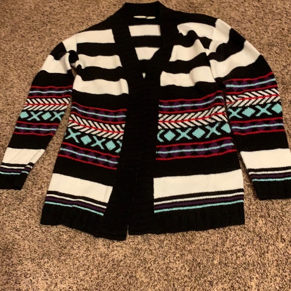 Cato girls Other - Girls Black and white cardigan with accent colors